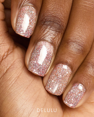 Mink gel polish with flashing glitter