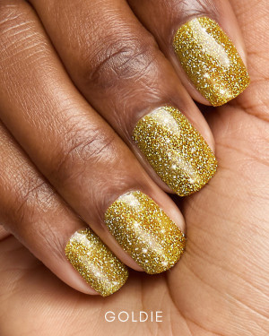 24-carat flashing glitter gel polish with silver and gold