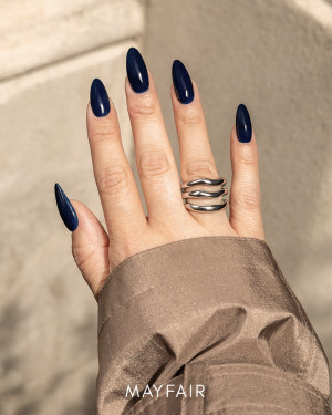 Deep rich navy blue gel polish