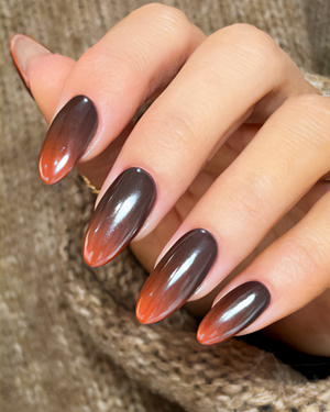 Brown ombre gel polish nails