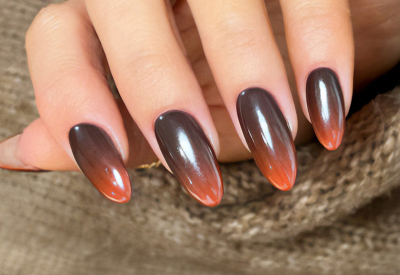 Brown ombre nails for fall