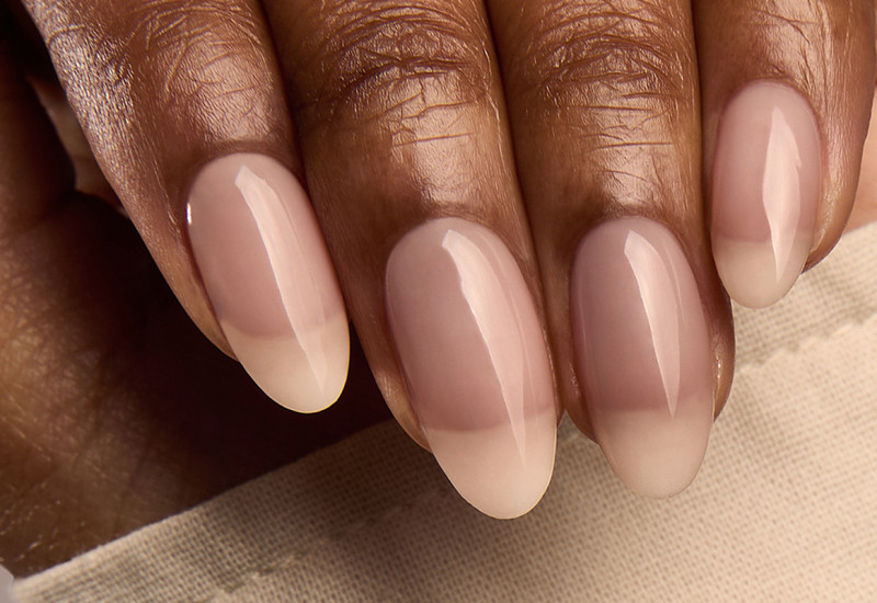 Sheer nude builder gel manicure