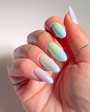 Chrome LGBTQ pride nails 