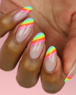 Simple pride nail designs with rainbows