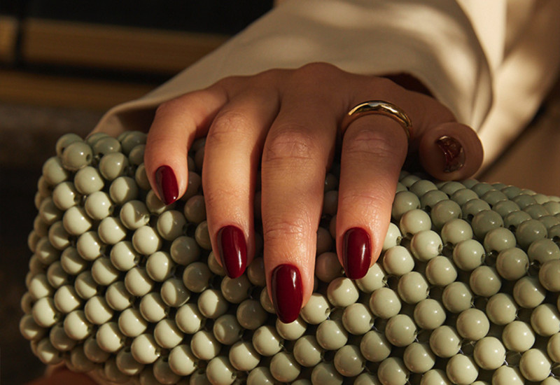 Dark red gel polish for fall