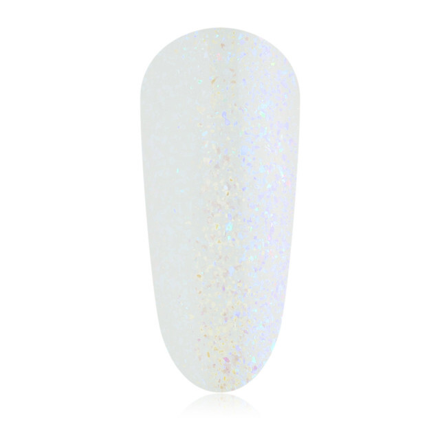 Silvery white gel polish