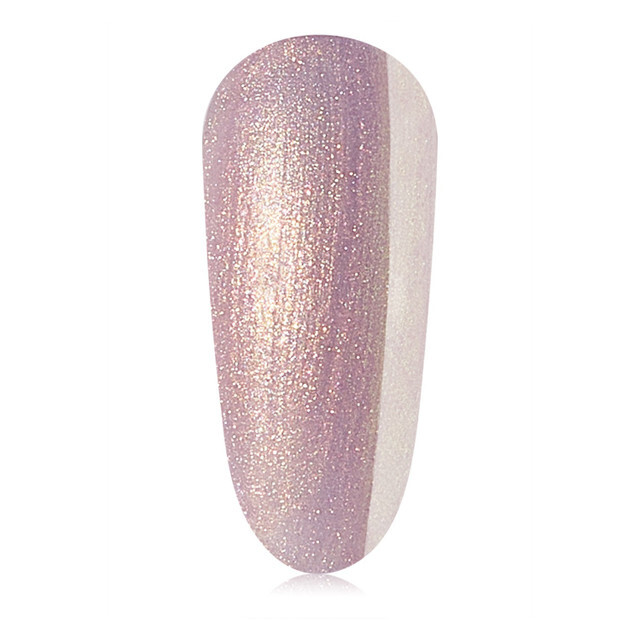 Glittery pink-mauve gel polish